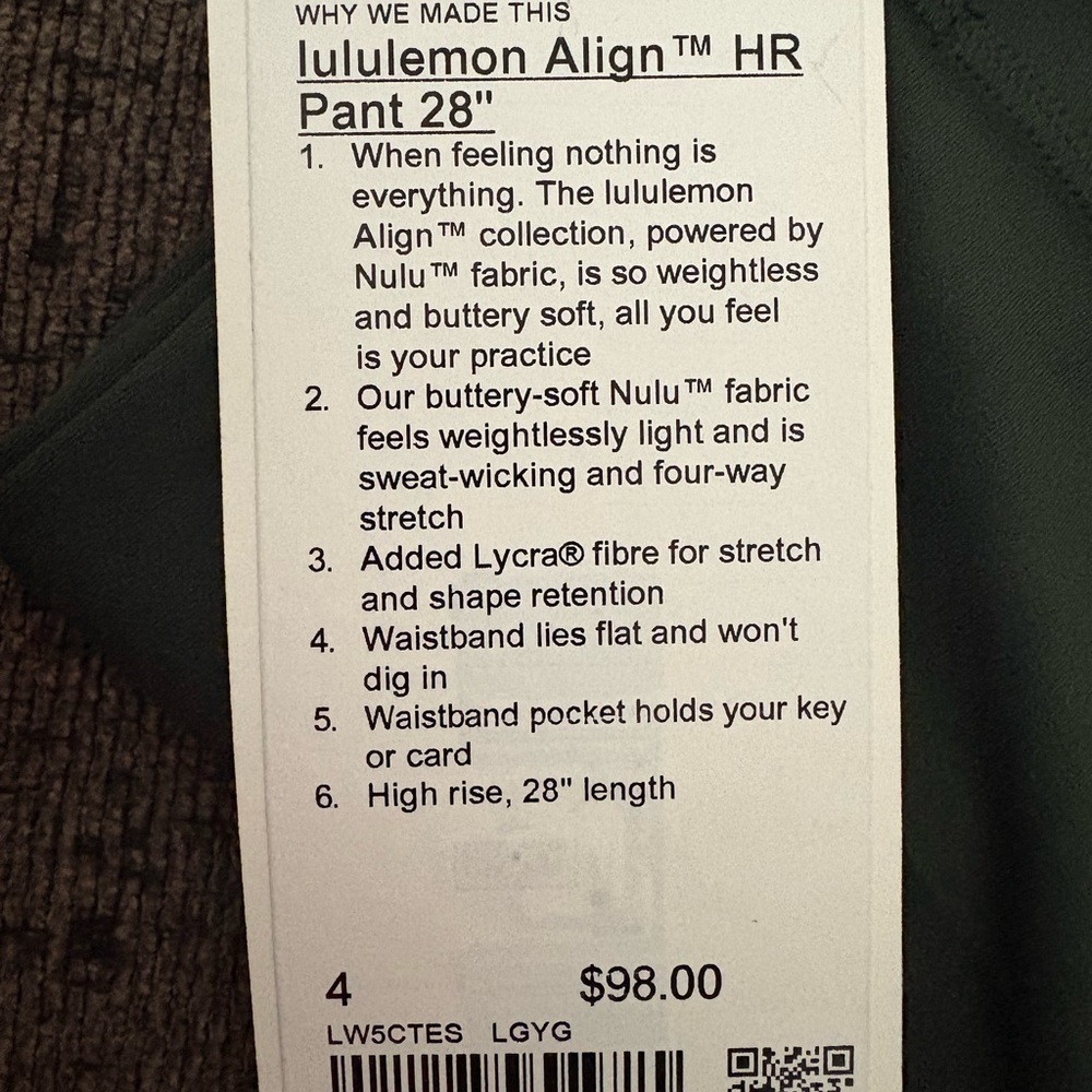 lululemon athletica Align HR Pant 28" - Dark Green